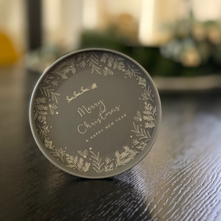 "MERRY CHRISTMAS" Deckel mit Lasergravur