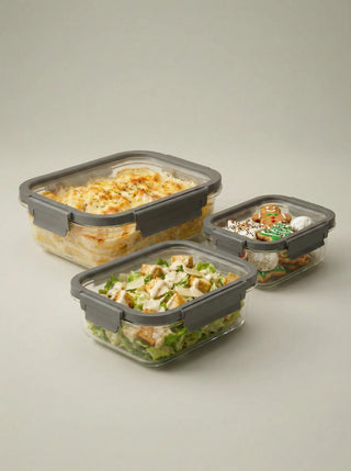 GLAS TRIO | 3x VORRATSBOX Glas HATTY HAYS