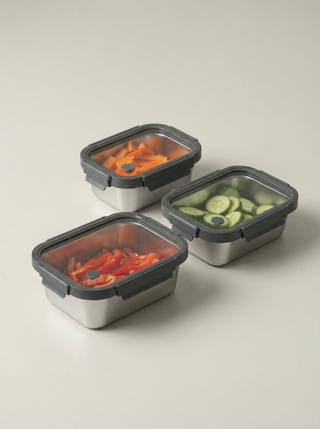 EDELSTAHL TRIO | 3x VORRATSBOX Edelstahl