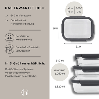 HATTY BOX basic | Glas 1 Stk. - 1.050ml